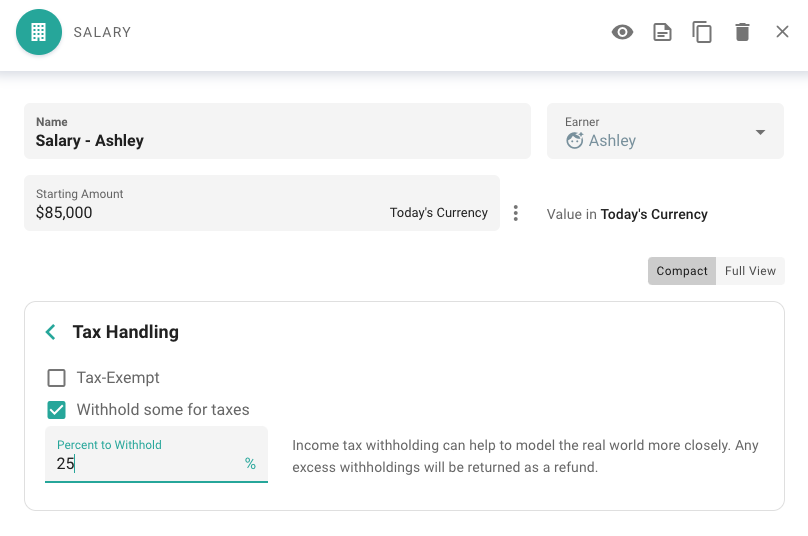 Tax Withholding Input